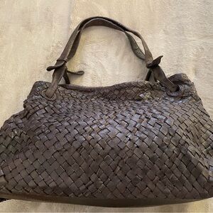 Made In Italy Woven Slouch Handbag
